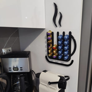 Επιτοίχια θήκη κάψουλας Nespresso σε σχήμα κυπέλλου (4 μέρη)