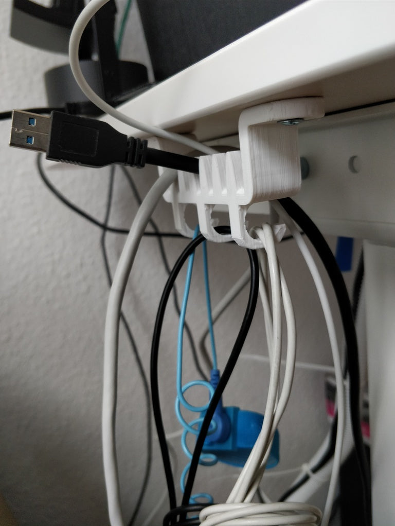 Βάση καλωδίων και κρεμάστρα για κάτω από το γραφείο