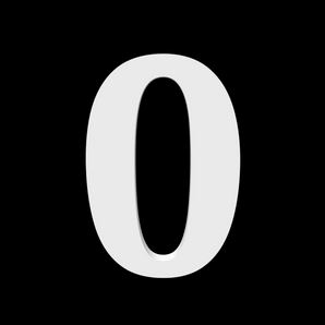 Αριθμός σπιτιού 0 - Noto Serif - 170 mm ύψος - 10 mm βάθος