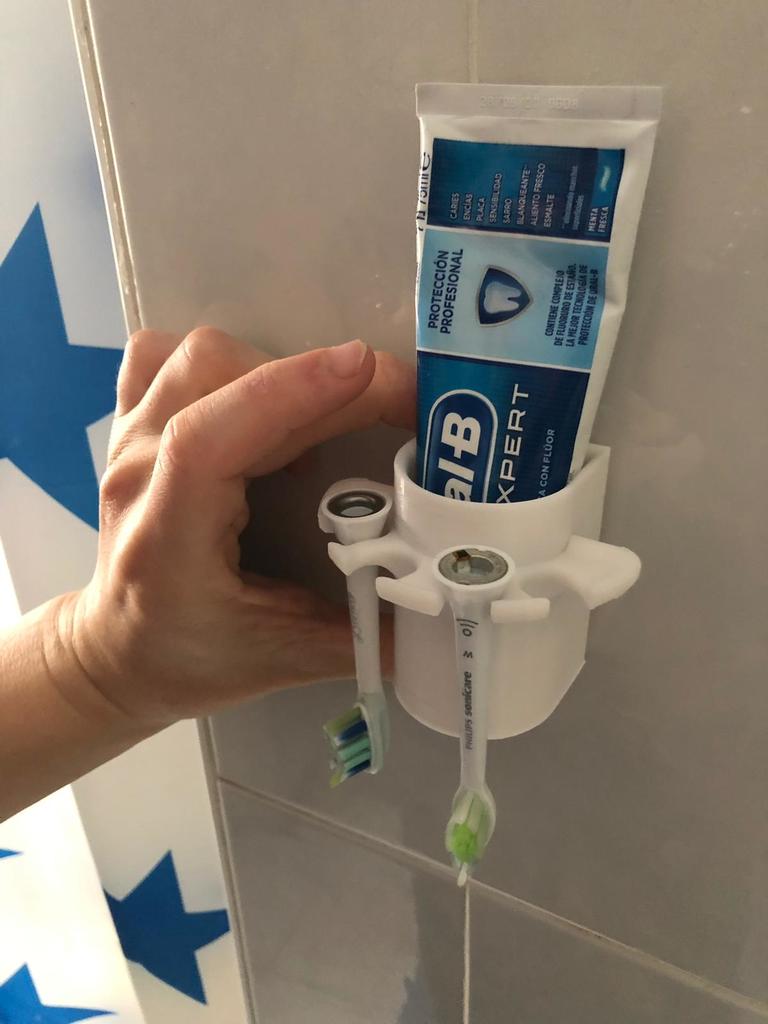 Επιτοίχια θήκη για οδοντόκρεμα και 4 κεφαλές οδοντόβουρτσας Philips Sonicare