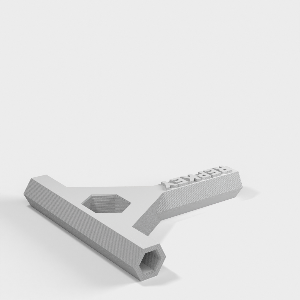 RepRap Prusa Mendel RepKey: 3D τυπωμένο κλειδί και κατσαβίδι με παξιμάδι M8