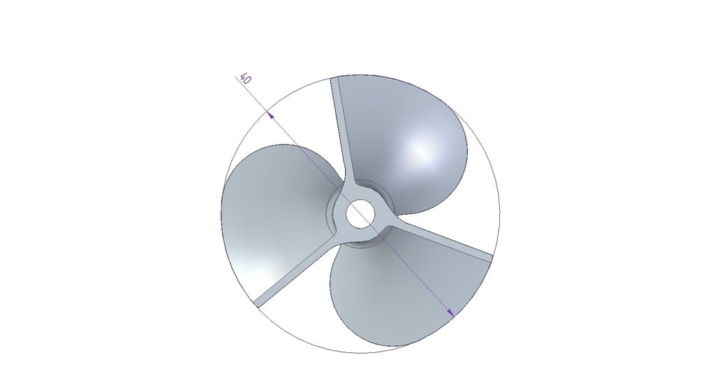 Προπέλα σκάφους RC με 3 λεπίδες - Ø40mm, άξονας 4mm