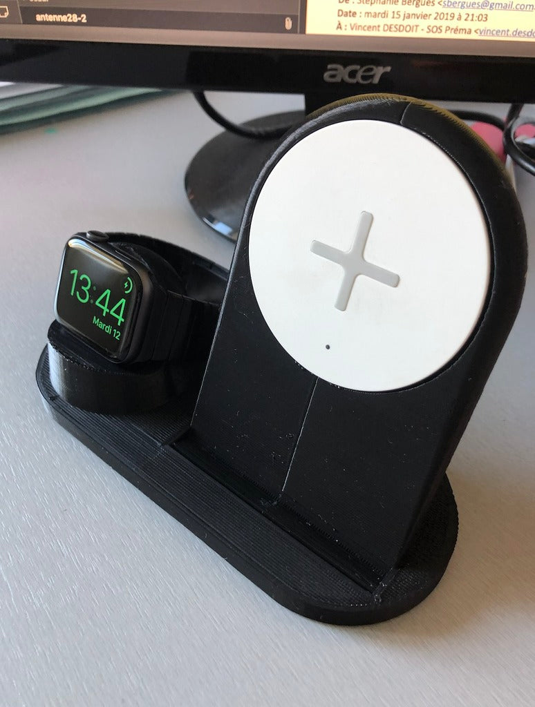 Στρογγυλή βάση φόρτισης για Iphone 8 Plus και Apple Watch - Συμβατό με Ikea Rallen