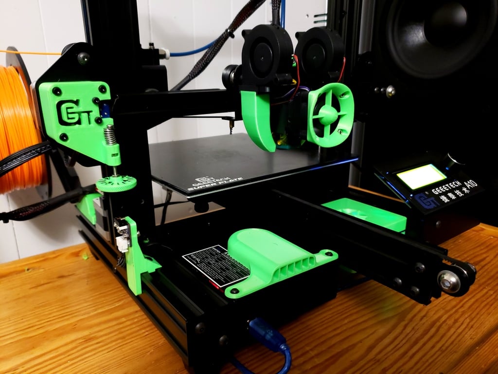 Βάση αναβάθμισης για Geeetech A10/A30: E3D V6 Hotend και Dual 5015 Υποστήριξη ανεμιστήρα