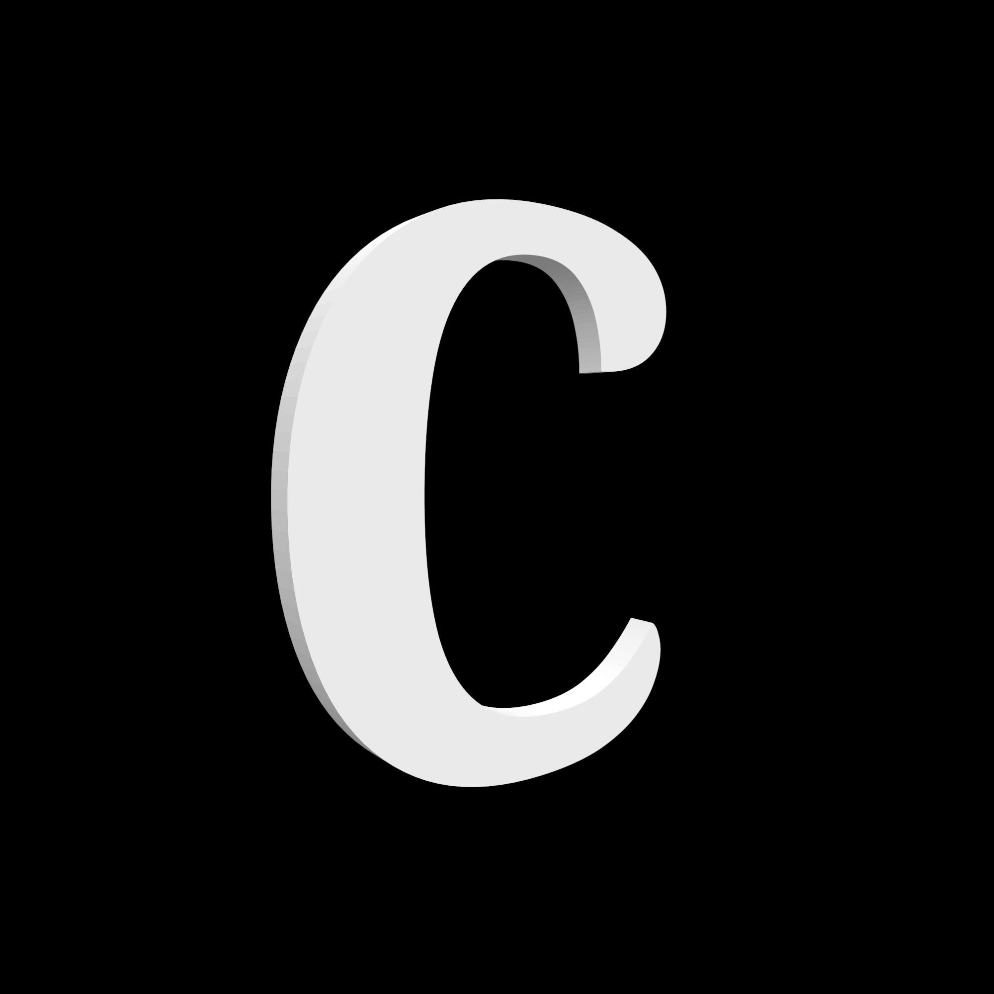 Οικιακό γράμμα C - Noto Serif - 170mm ύψος - 10mm βάθος