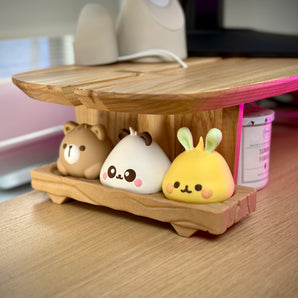 Φιγούρες Kawaii Dyre Bao σε Ξύλινο Μπλοκ