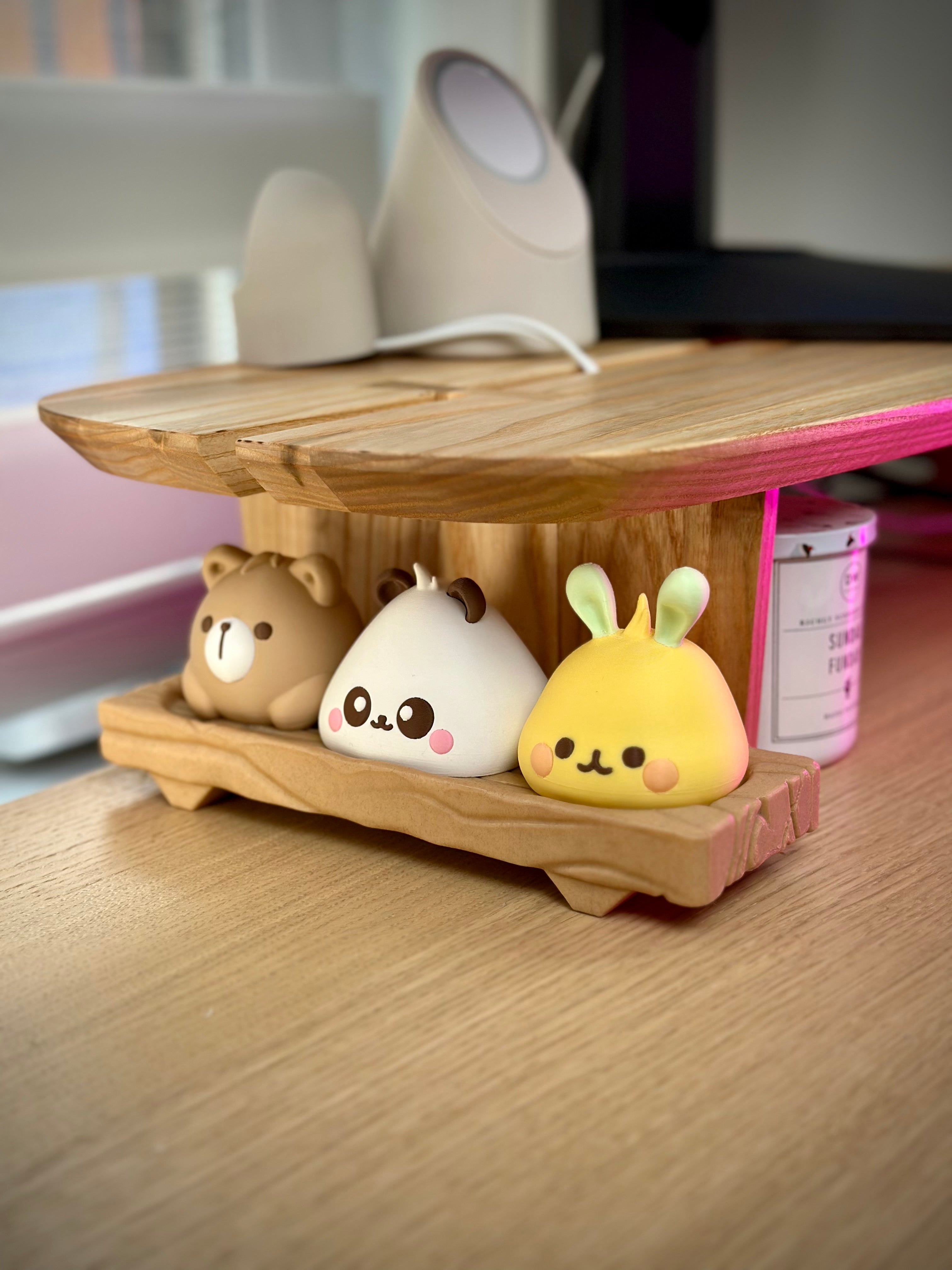 Φιγούρες Kawaii Dyre Bao σε Ξύλινο Μπλοκ