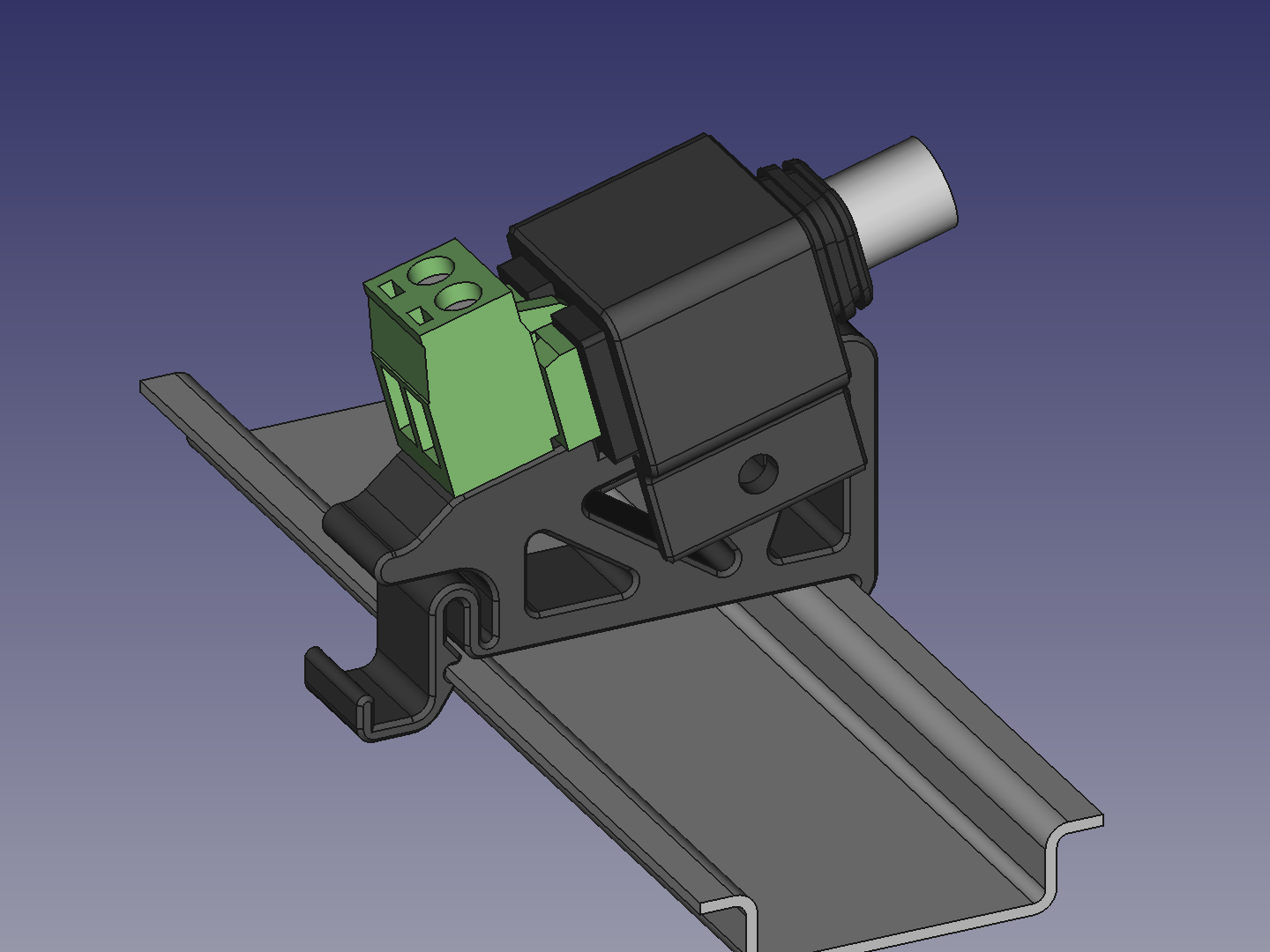 Στήριγμα ράγας DIN για προσαρμογέα Barrel Jack