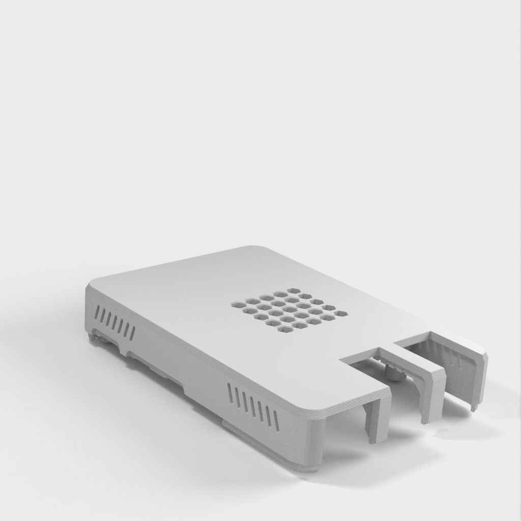 Θήκη Raspberry Pi 5 με οπές εξαερισμού και νέα διάταξη USB/LAN
