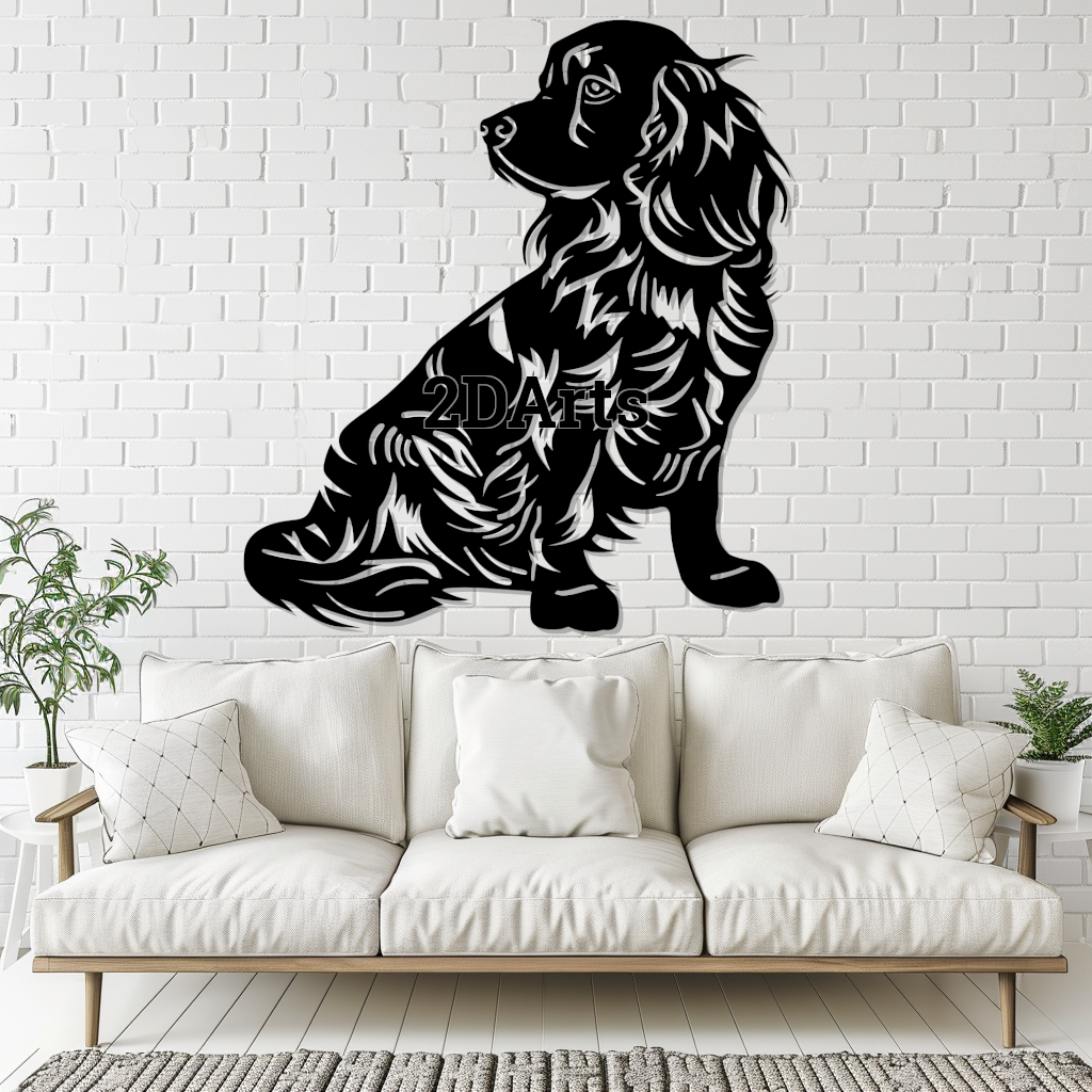 Σιλουέτα Cocker Spaniel: Ψηφιακή τέχνη τοίχου και παραθύρων (αρχείο STL)