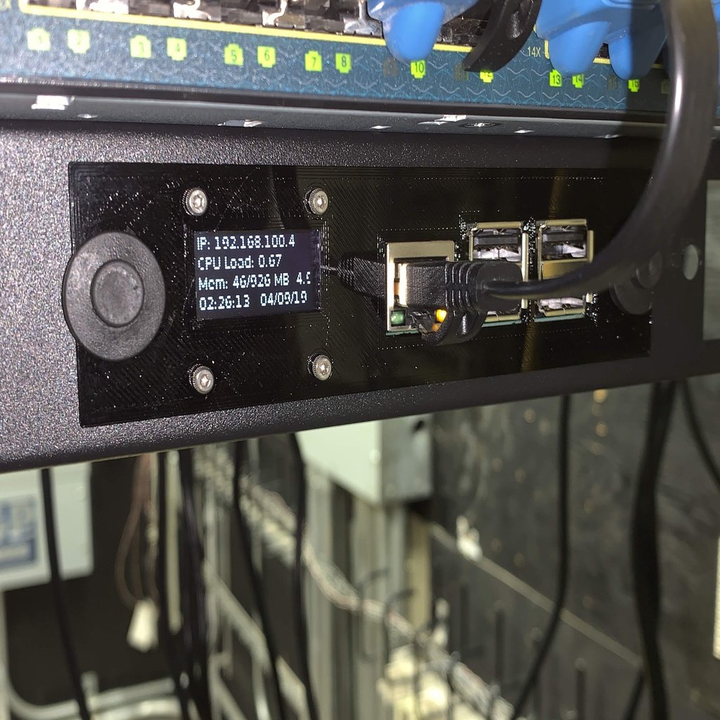 1U Rackmount για Raspberry Pi 3B+ και 4B με PoE Hat