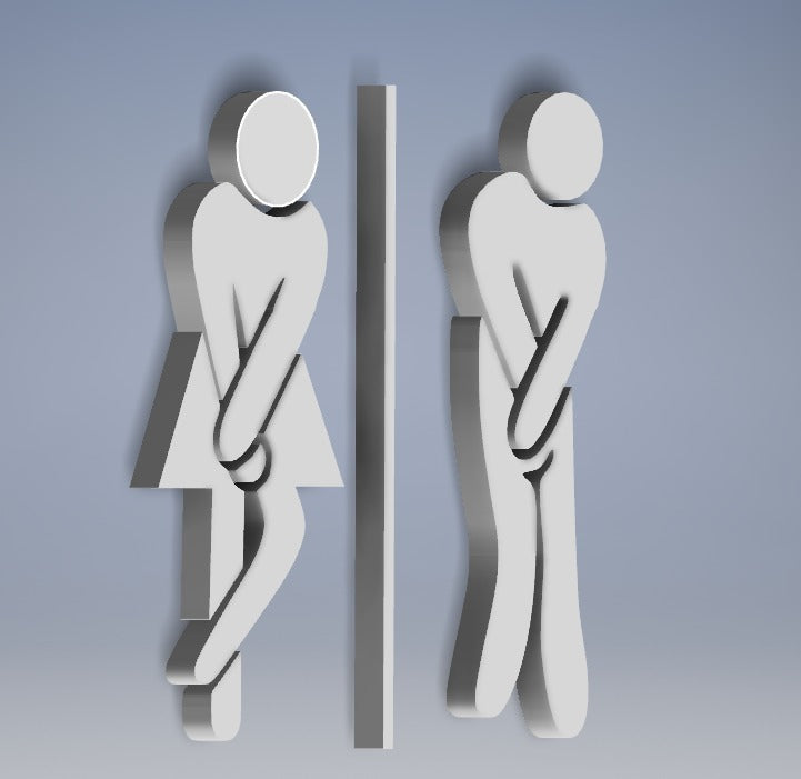 Πινακίδα τουαλέτας εστιατορίου - Ξεχωριστή έκδοση για άνδρες και γυναίκες