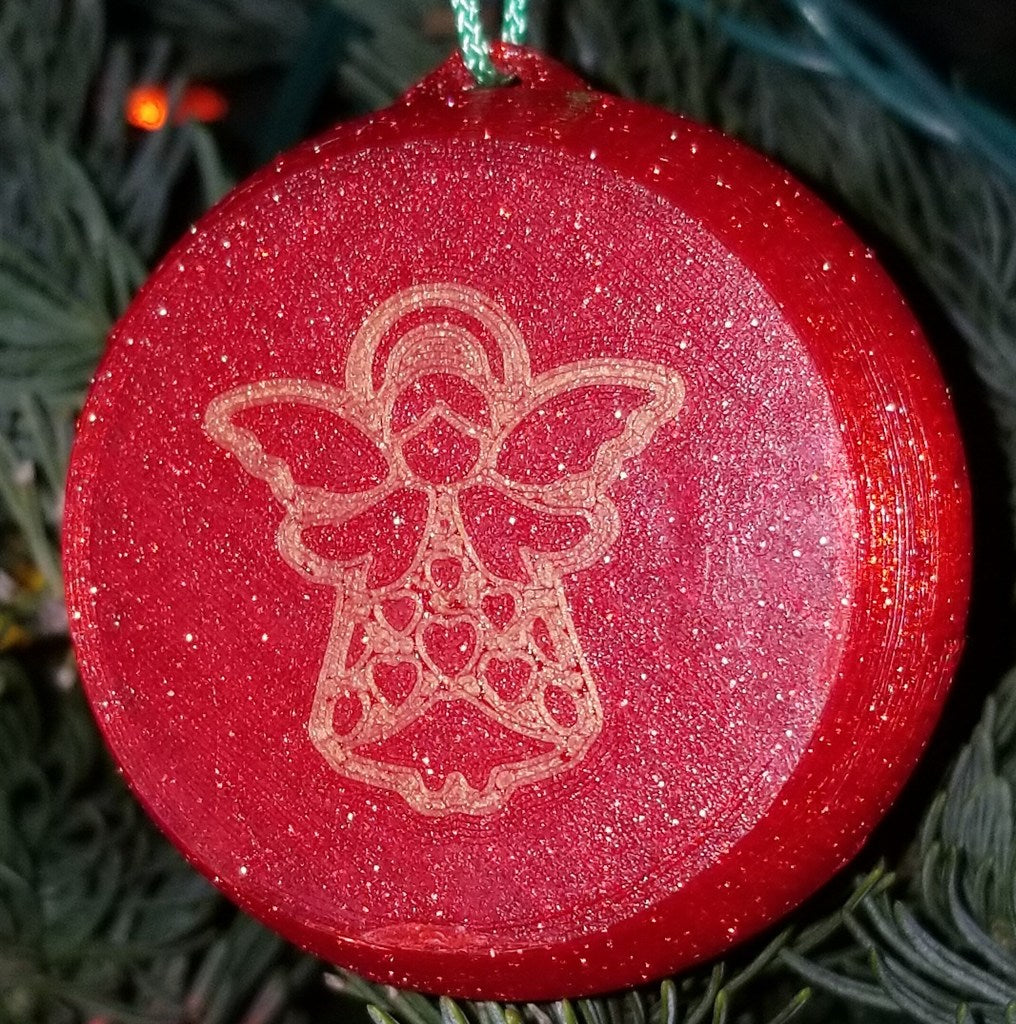 Περισσότερες χριστουγεννιάτικες μπάλες με μοτίβα αγγέλου και χριστουγεννιάτικου δέντρου (Single Extruder Πολλαπλά χρώματα)