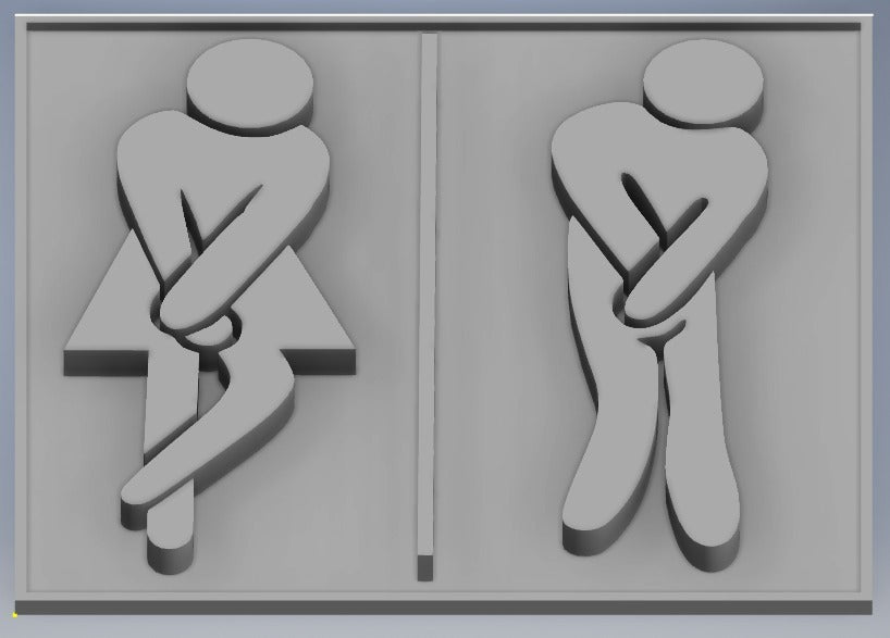 Πινακίδα τουαλέτας εστιατορίου - Ξεχωριστή έκδοση για άνδρες και γυναίκες