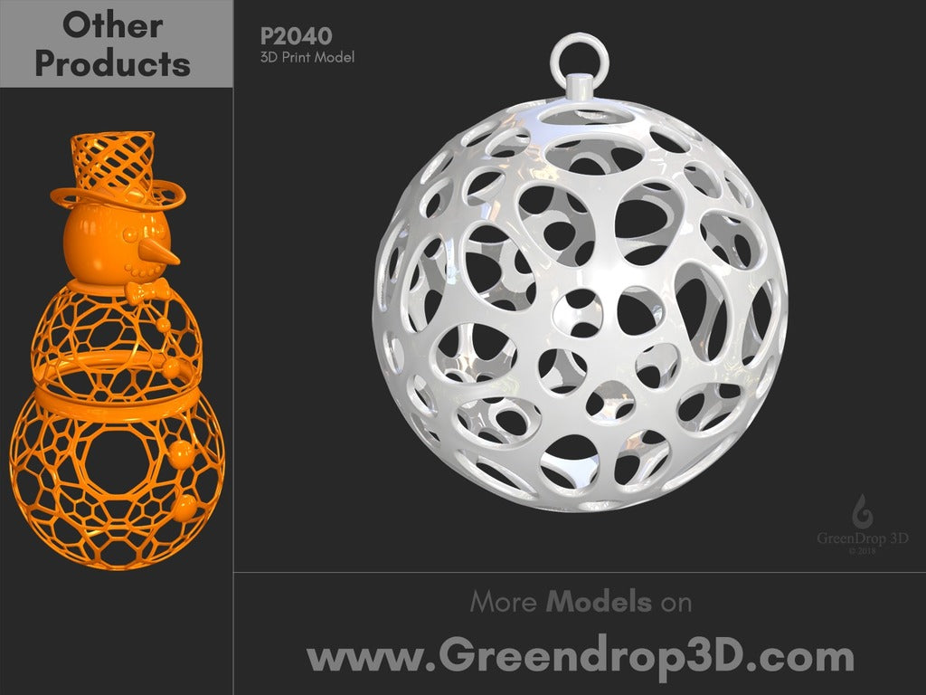 Χριστουγεννιάτικες μπάλες - P2040 για τρισδιάστατη εκτύπωση από την Greendrop3D