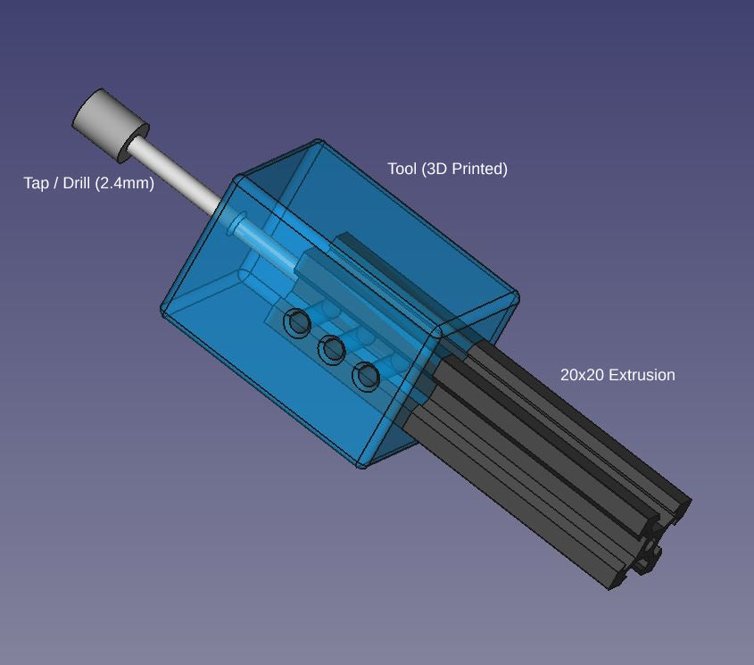 Εργαλείο ρύθμισης Tap &amp; Drill Adjustment για εξώθηση 20x20mm