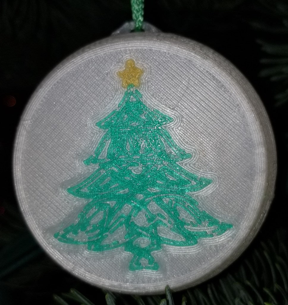 Περισσότερες χριστουγεννιάτικες μπάλες με μοτίβα αγγέλου και χριστουγεννιάτικου δέντρου (Single Extruder Πολλαπλά χρώματα)