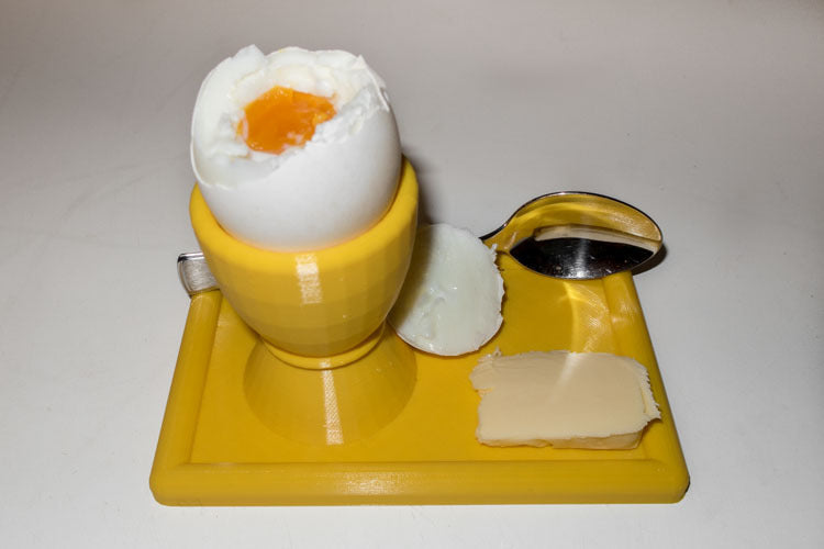 Κύπελλο αυγών με πιάτο και κουταλοθήκη