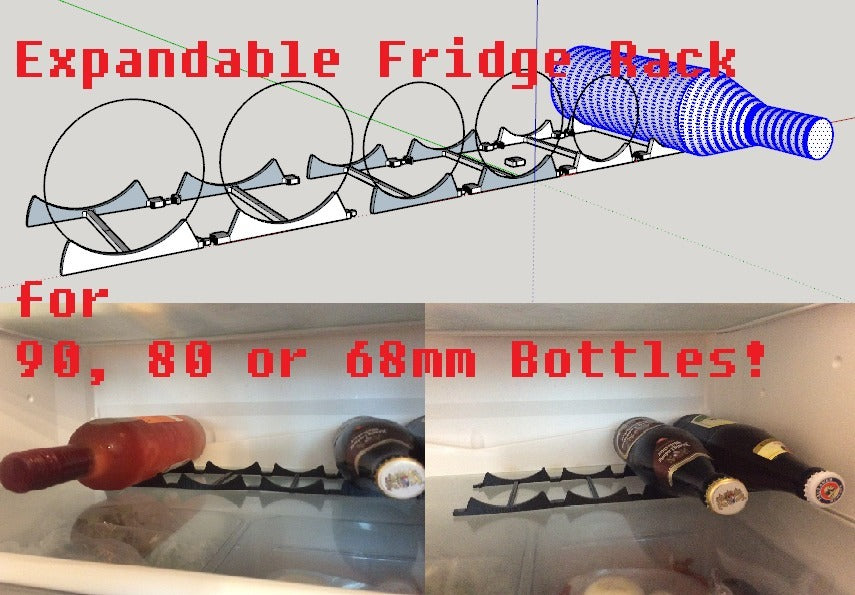 Επεκτάσιμο ράφι μπουκαλιών ψυγείου σε 3 μεγέθη