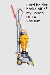 Υποδοχή καλωδίου για ηλεκτρική σκούπα Dyson DC14