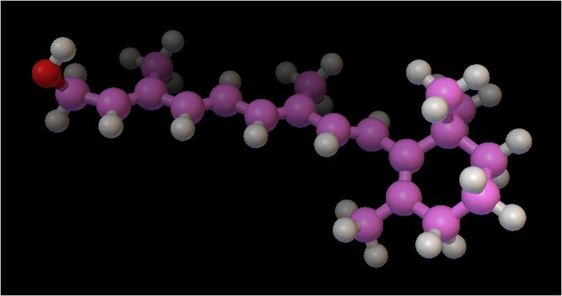 Μοριακό μοντέλο της ρετινόλης (βιταμίνη Α) - Μοντέλο ατομικής κλίμακας