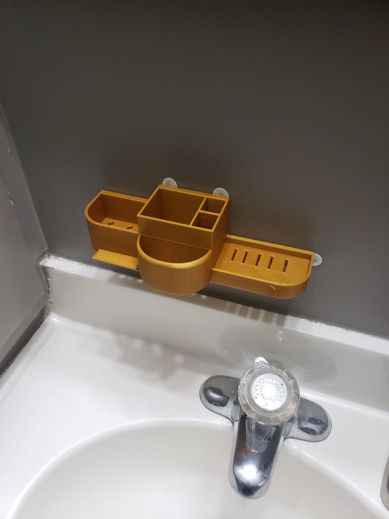 Οργανωτής μπάνιου με βάση σαπουνιού και οδοντόβουρτσας
