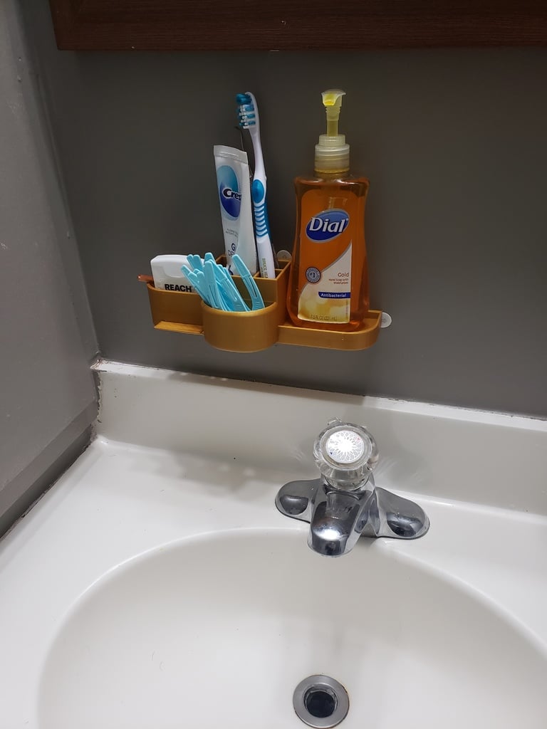 Οργανωτής μπάνιου με βάση σαπουνιού και οδοντόβουρτσας