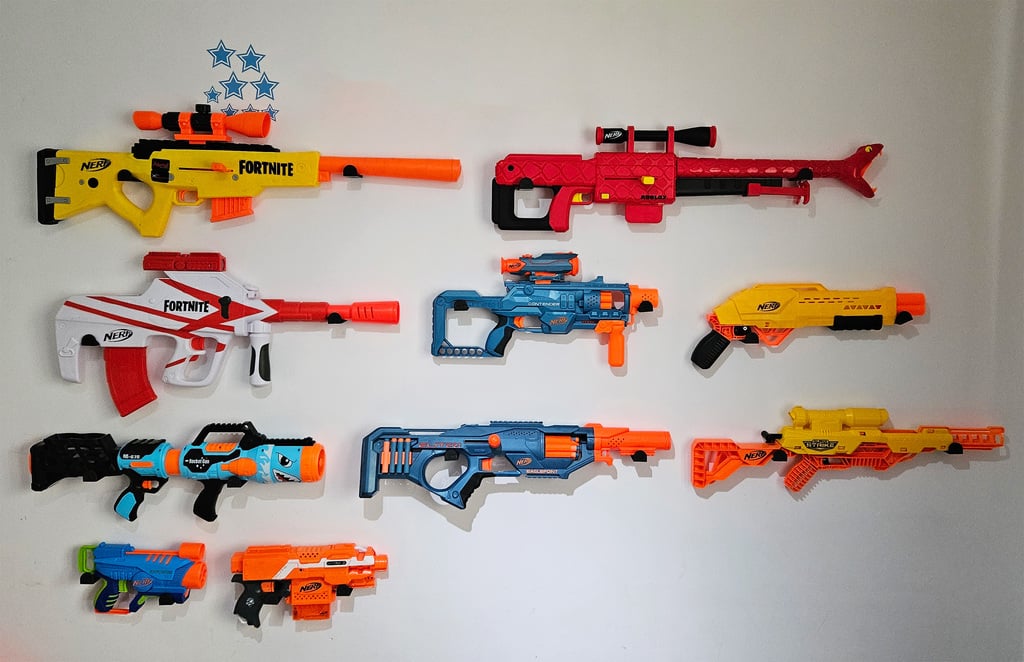 Σετ με 3 βάσεις τοίχου Nerf Gun με τρύπες 4,5 mm