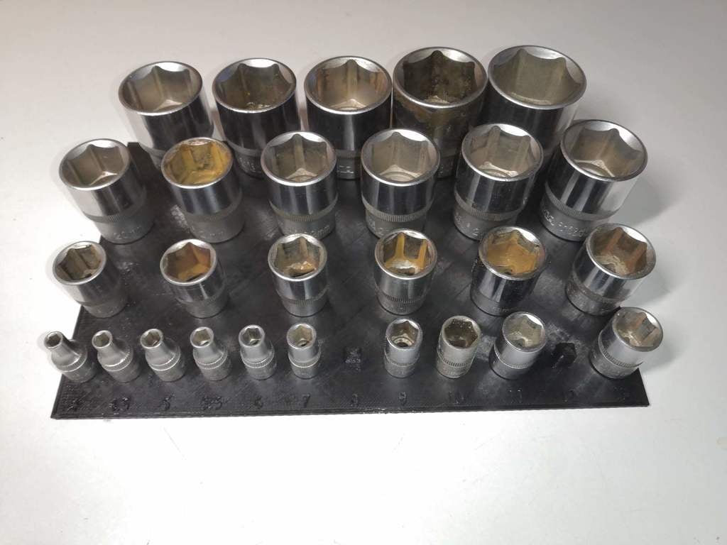 4-32mm Socket Organizer με ετικέτες μεγέθους