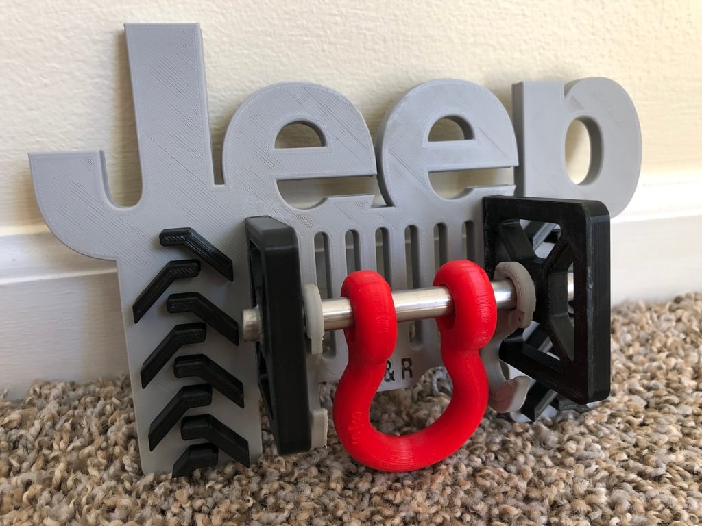 Επιτοίχια κλειδοθήκη Jeep με γάντζους και δακτύλιο D