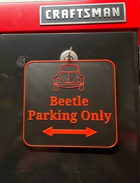 Πινακίδα στάθμευσης Volkswagen Beetle για γκαράζ