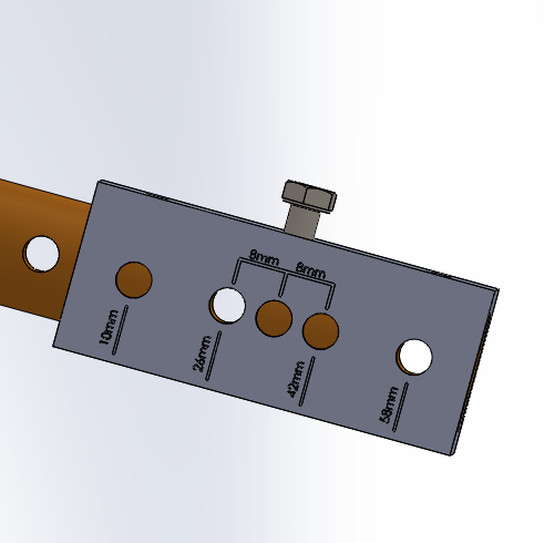 Πρότυπο διάτρησης για στρογγυλή ράβδο σε σχάρα 32mm