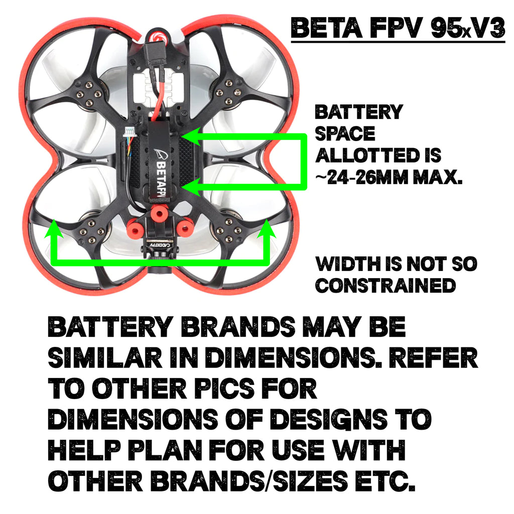 Βάση μπαταρίας Beta FPV 95x Drone
